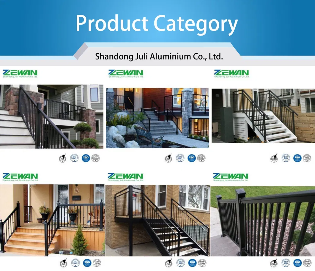 Aluminium Terrace Fence Modern Design Aluminium Stair Balcony Glass Railing Hanrail Armrest Balustrate