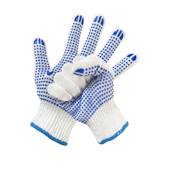 Китай оптовая продажа ПВХ в горошек/точки безопасности/рабочие/трудовые перчатки промышленные/строительные/рабочие хлопчатобумажные трикотажные перчатки Guantes
